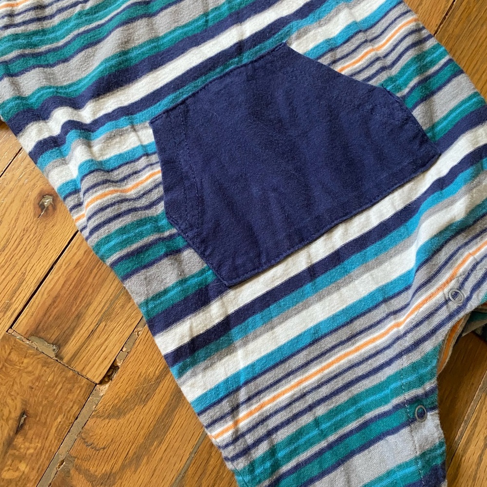 Striped Blue Tea Collection Romper - Picture 3 of 3